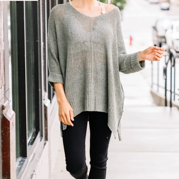 She + Sky | Sweaters | Olive Green Oversized Sweater She Sky Brand |  Poshmark